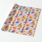 Cute Forest Critters Wrapping Paper Cadeaupapier (Uitgerold)