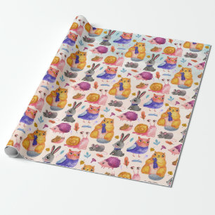 Cute Forest Critters Wrapping Paper Cadeaupapier