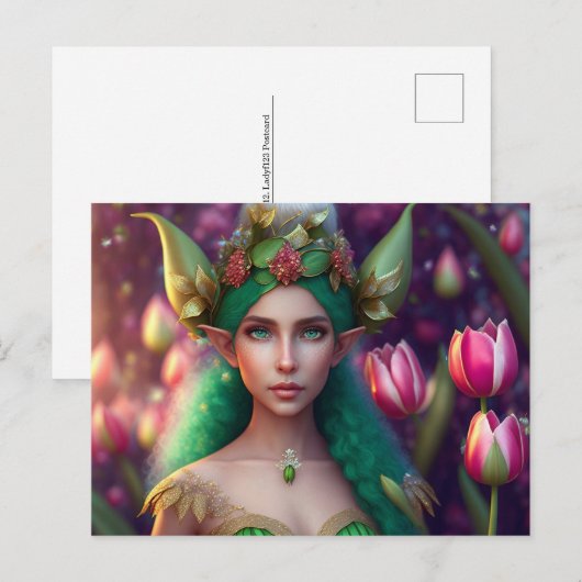 Cute Forest Elf, Briefkaart voor postkruising (Voorkant / Achterkant)