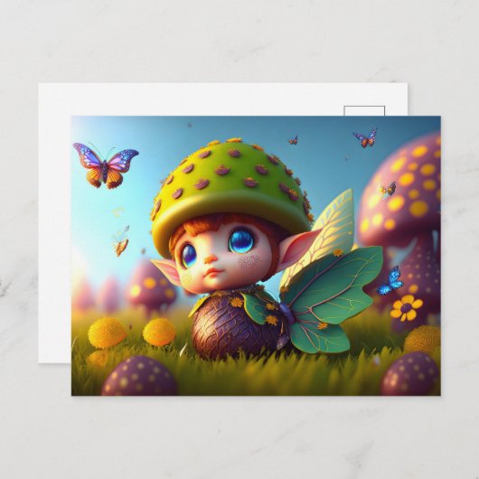 Cute Forest Elf, Briefkaart voor postkruising (Voorkant / Achterkant)