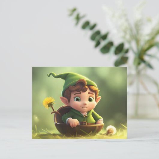 Cute Forest Elf, Briefkaart voor postkruising (Staand voorkant)