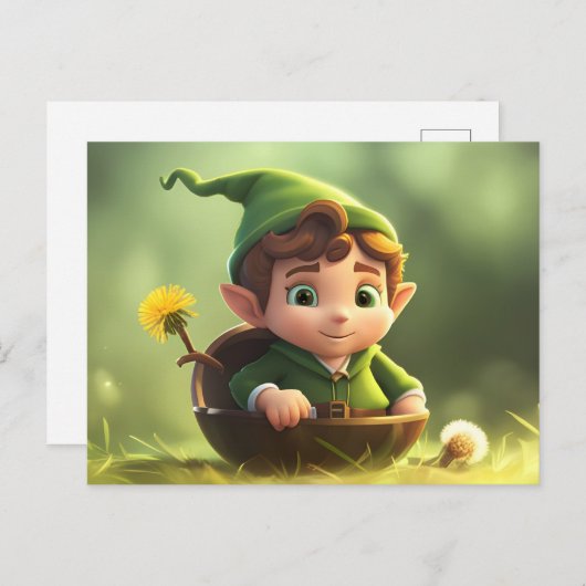 Cute Forest Elf, Briefkaart voor postkruising (Voorkant / Achterkant)
