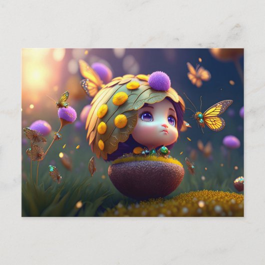 Cute Forest Elf, Briefkaart voor postkruising (Voorkant)