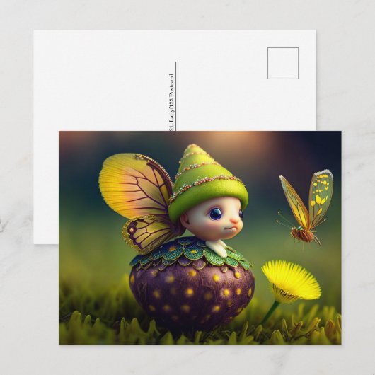 Cute Forest Elf, Briefkaart voor postkruising (Voorkant / Achterkant)