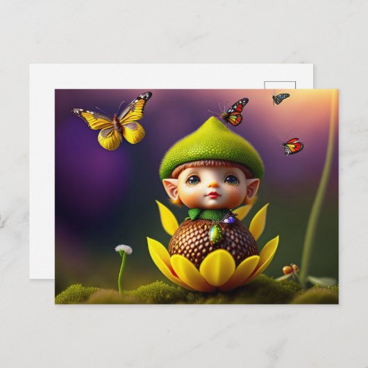 Cute Forest Elf, Briefkaart voor postkruising (Voorkant / Achterkant)