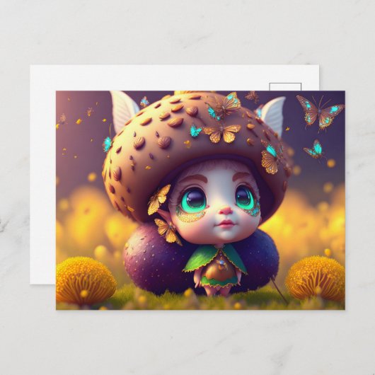 Cute Forest Elf, Briefkaart voor postkruising (Voorkant / Achterkant)
