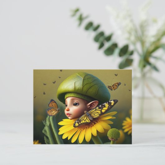 Cute Forest Elf, Briefkaart voor postkruising (Staand voorkant)