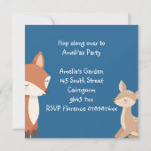 Cute Forest Friends Birthday Invitation  (Achterkant)