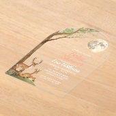 Cute Forest Friends & Moon Budget Baby Shower Acryl Uitnodigingen (Laagn)