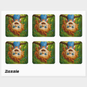 Cute Forest Kid Coaster Vierkante Sticker (Vel)