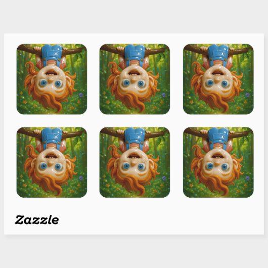 Cute Forest Kid Coaster Vierkante Sticker (Vel)