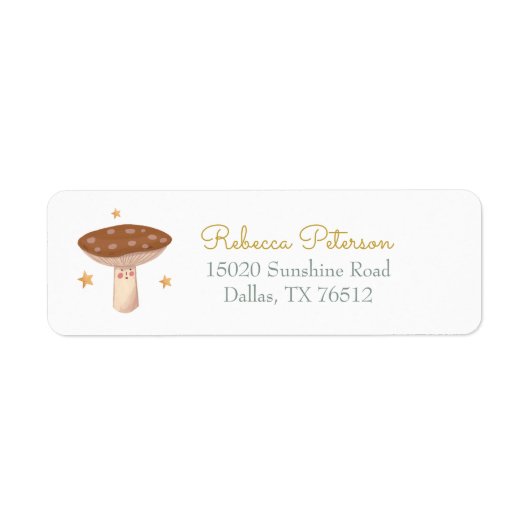 Cute Forest Mushroom Return Address Label (Voorkant)