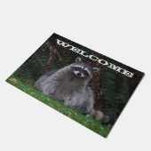 Cute Forest Raccoon Photo Welcome Deurmat (Schuin)