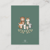 Cute Forest Woodland Animal Greenery Diaper Raffle Informatiekaartje (Achterkant)