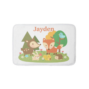 Cute Forest Woodland Animal Kinder Room Decor Badmat