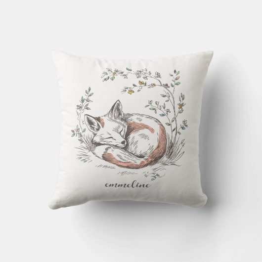 Cute Forest Woodland Fox Personalized Kussen (Achterkant)