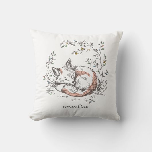 Cute Forest Woodland Fox Personalized Kussen (Voorkant)