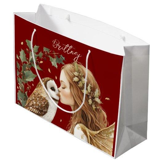 Cute Forestcore Christmas Fairy Groot Cadeauzakje (Achterkant Gekanteld)