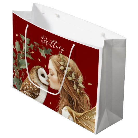 Cute Forestcore Christmas Fairy Groot Cadeauzakje (Voorkant Gekanteld)