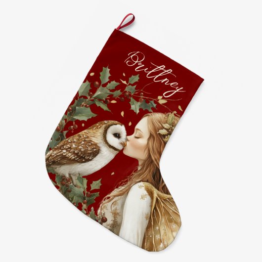 Cute Forestcore Christmas Fairy Grote Kerstsok (Voorkant (Hangend))