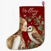 Cute Forestcore Christmas Fairy Grote Kerstsok (Achterkant)