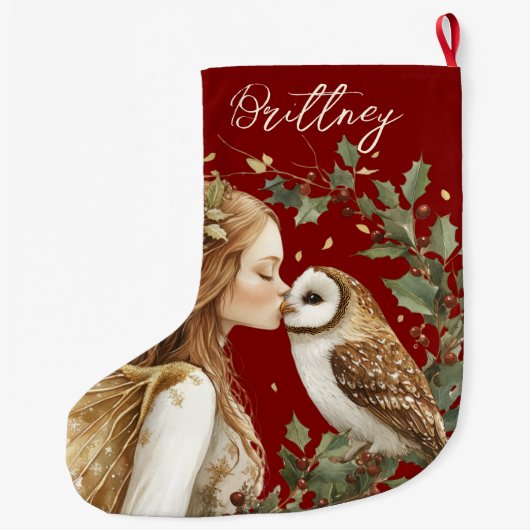 Cute Forestcore Christmas Fairy Grote Kerstsok (Achterkant)