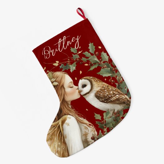 Cute Forestcore Christmas Fairy Grote Kerstsok (Achterkant (Hangend))