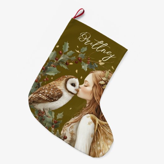 Cute Forestcore Christmas Fairy Grote Kerstsok (Voorkant (Hangend))