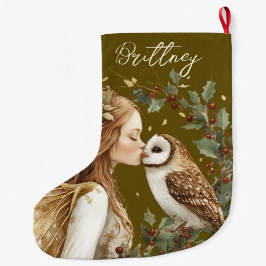 Cute Forestcore Christmas Fairy Grote Kerstsok (Achterkant)