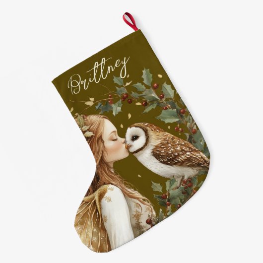 Cute Forestcore Christmas Fairy Grote Kerstsok (Achterkant (Hangend))