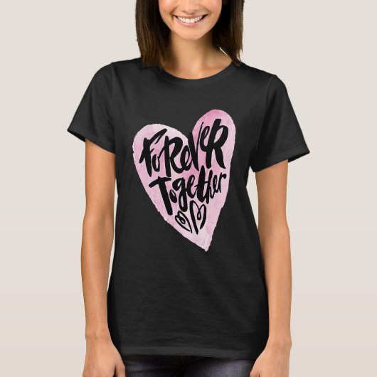 Cute Forever Together Graffiti Valentine`s Day Lov T-shirt (Voorkant)