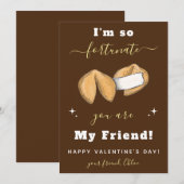 Cute Fortune Cookies Friend Valentijnsdag Brown Feestdagenkaart (Voorkant / Achterkant)