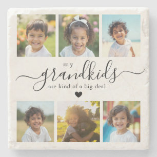 Cute foto-collage van kleinkinderen voor oma stenen onderzetter