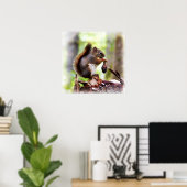 Cute foto van een klein eekhoorntje poster (Thuiskantoor)