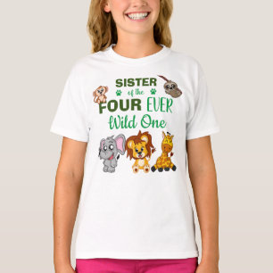Cute Four Ever Wild Oerwoud Safari Animal Sister T-shirt