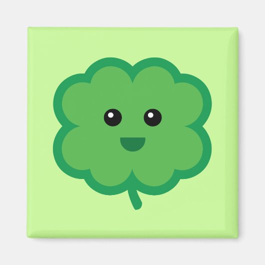 Cute Four Leaf Clover Magneet (Voorkant)