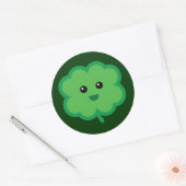 Cute Four Leaf Clover Ronde Sticker (Envelop)