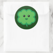 Cute Four Leaf Clover Ronde Sticker (Tas)