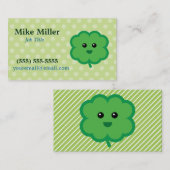 Cute Four Leaf Clover Visitekaartje (Voorkant / Achterkant)