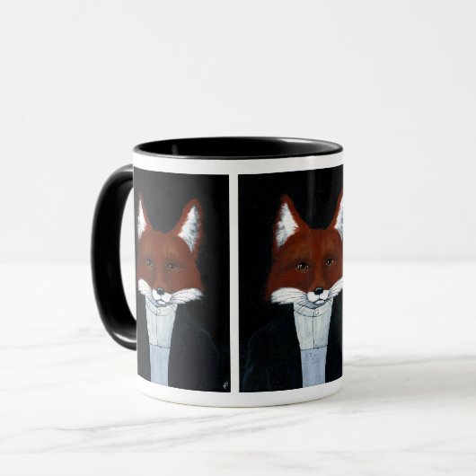 Cute Fox American Gothic spoit of its woodland nat Mok (Voorkant links)