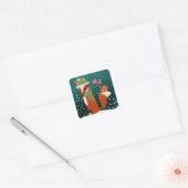 Cute Fox and Cardinal Winter Sticker (Envelop)