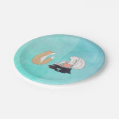 Cute Fox and Rabbit Woodland Creatures Tekening Papieren Bordje (Gekanteld)