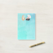 Cute Fox and Rabbit Woodland Creatures Tekening Post-it® Notes (Op bureau)