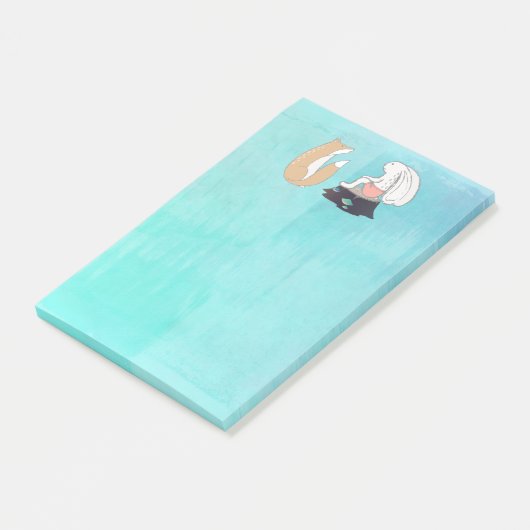 Cute Fox and Rabbit Woodland Creatures Tekening Post-it® Notes (Schuin)