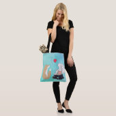 Cute Fox and Rabbit Woodland Creatures Tekening Tote Bag (Op model)