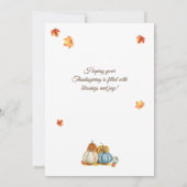 Cute Fox and Retro Pumpkins Happy Thanksgiving Ho Feestdagenkaart (Achterkant)