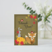 Cute Fox and Woodland Animals Autumn Hartelijk dan Briefkaart (Staand voorkant)