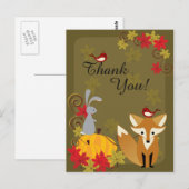 Cute Fox and Woodland Animals Autumn Hartelijk dan Briefkaart (Voorkant / Achterkant)