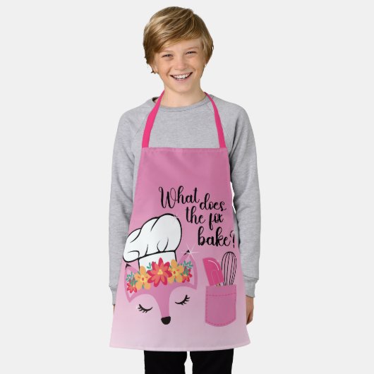 Cute Fox Apron Schort (Gedragen)