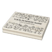 Cute Fox Autumn Pattern Custom Business, Large Rubberstempel (Stempel)